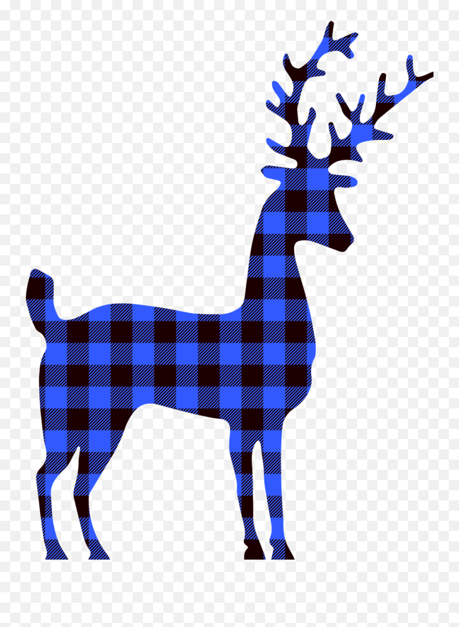 Buffalo Plaid Deer Christmas - Free Vector Graphic On Pixabay Blue Reindeer Emoji,Buffalo Clipart
