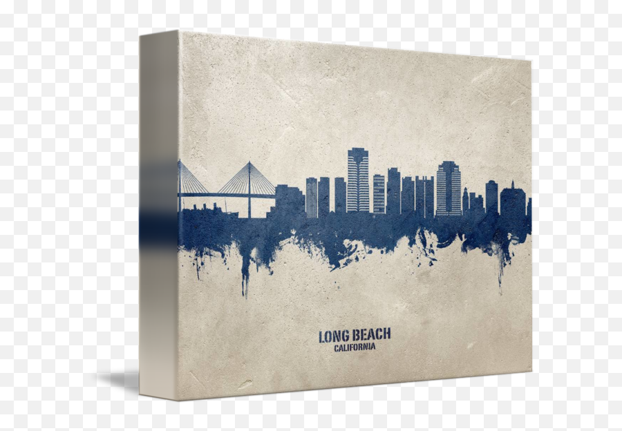 Long Beach California Skyline By Michael Tompsett Emoji,City Of Long Beach Logo