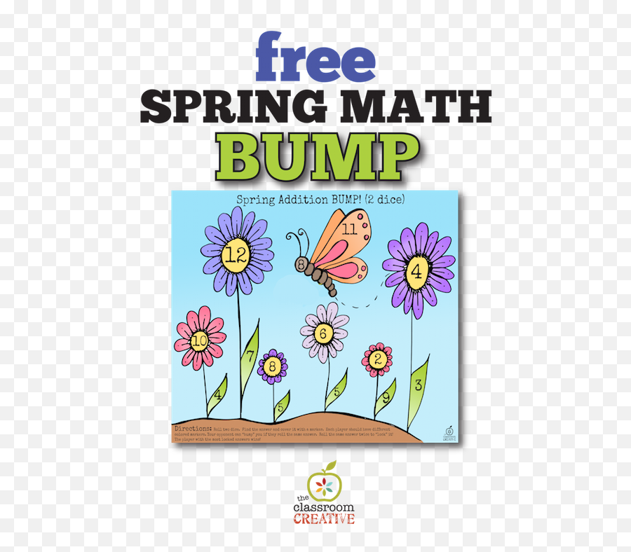 Free Spring And Summer Math Center Garden - Themed Addition Bump Emoji,Math Games Clipart