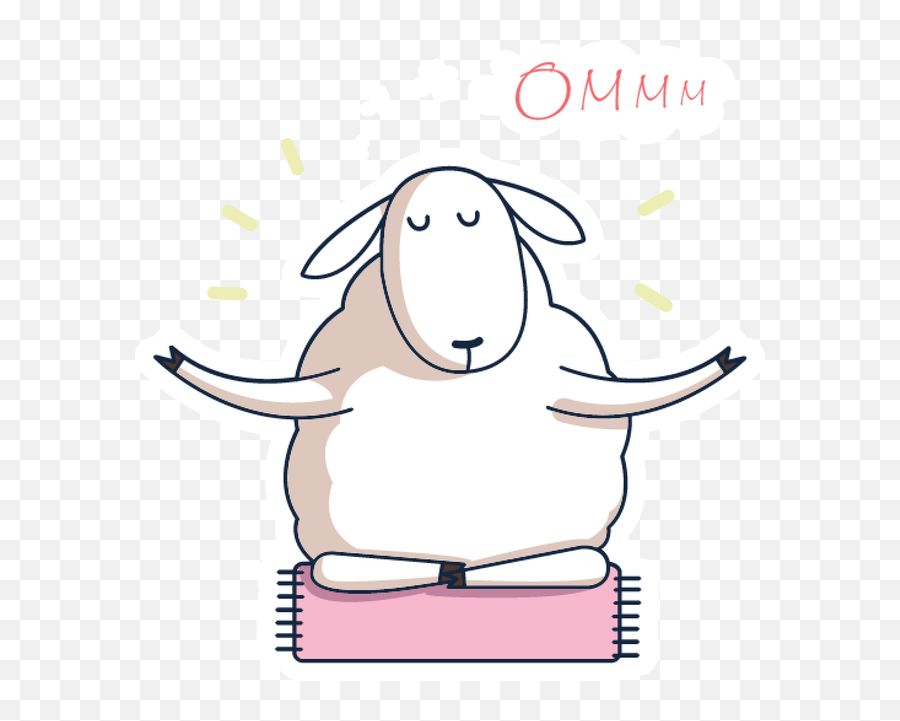 Cute Sheep Cartoon Character Meditating Online 12 Template Emoji,Cute Sheep Clipart