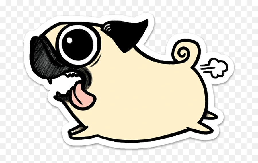 Download Pug Clipart Transparent - Pug Sticker Emoji,Pug Clipart