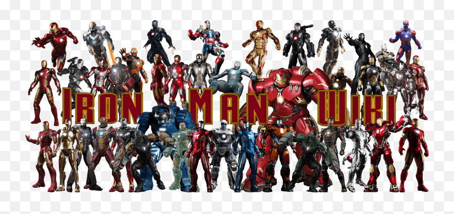 Iron Man Wallpaper Transparent - Iron Man All Suit Png Emoji,Iron Man Transparent