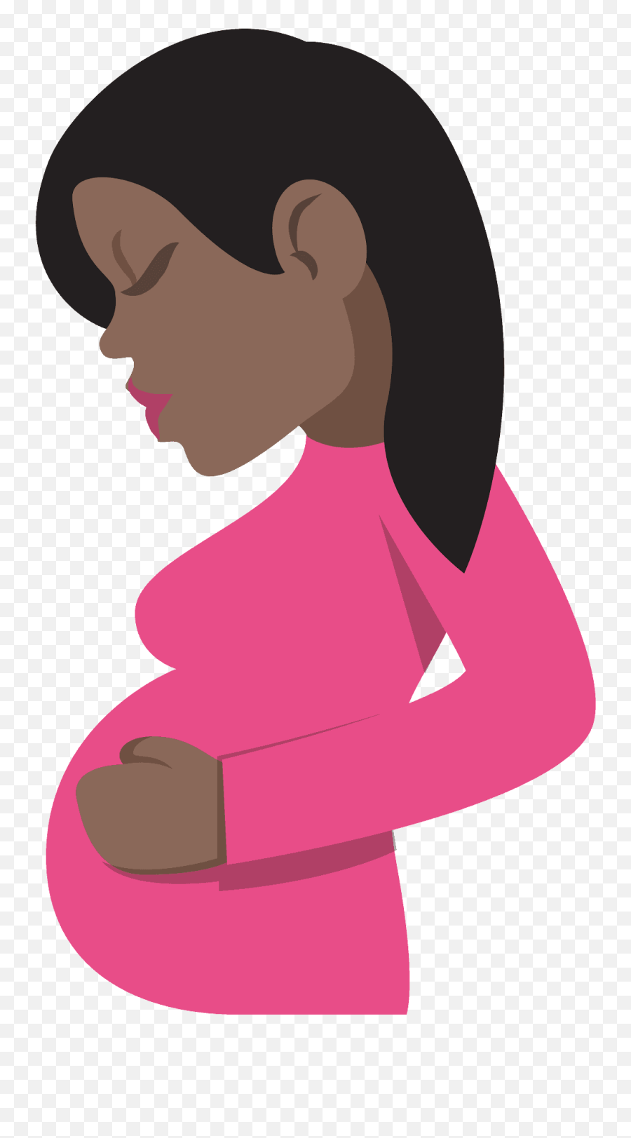 Pregnant Woman Emoji Clipart Free Download Transparent - Pregnant Women Emoji Black Hair,Pregnant Clipart