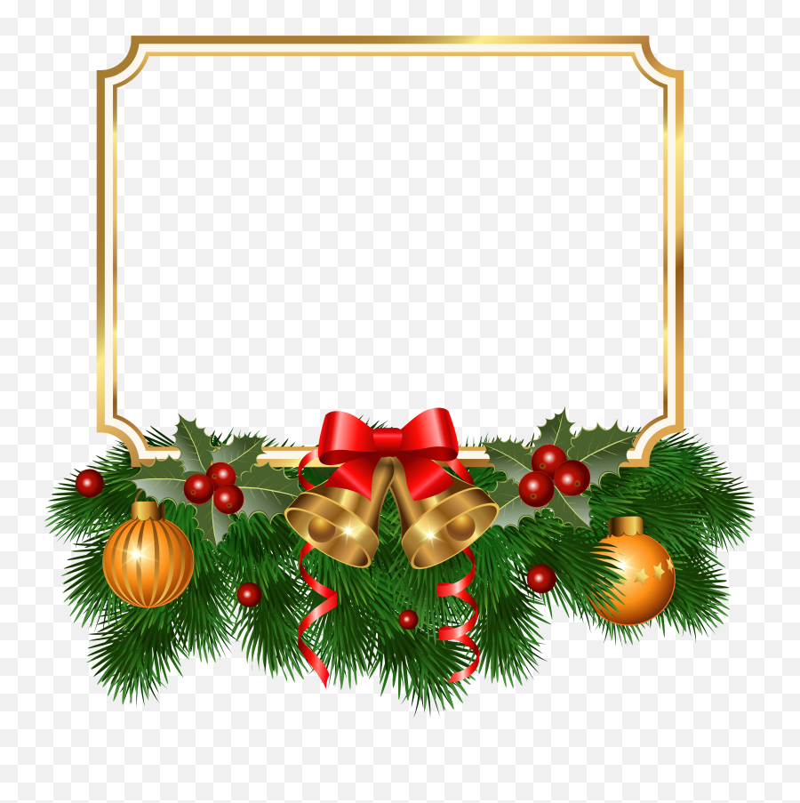 Christmas Golden Border Png Clipart - Frame Christmas Border Png Emoji,Christmas Border Png