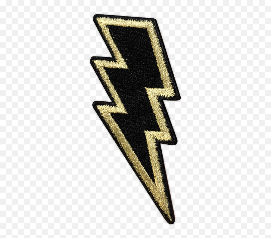 Blackgold Lightning Bolt Patch Emoji,Black And Gold Logo