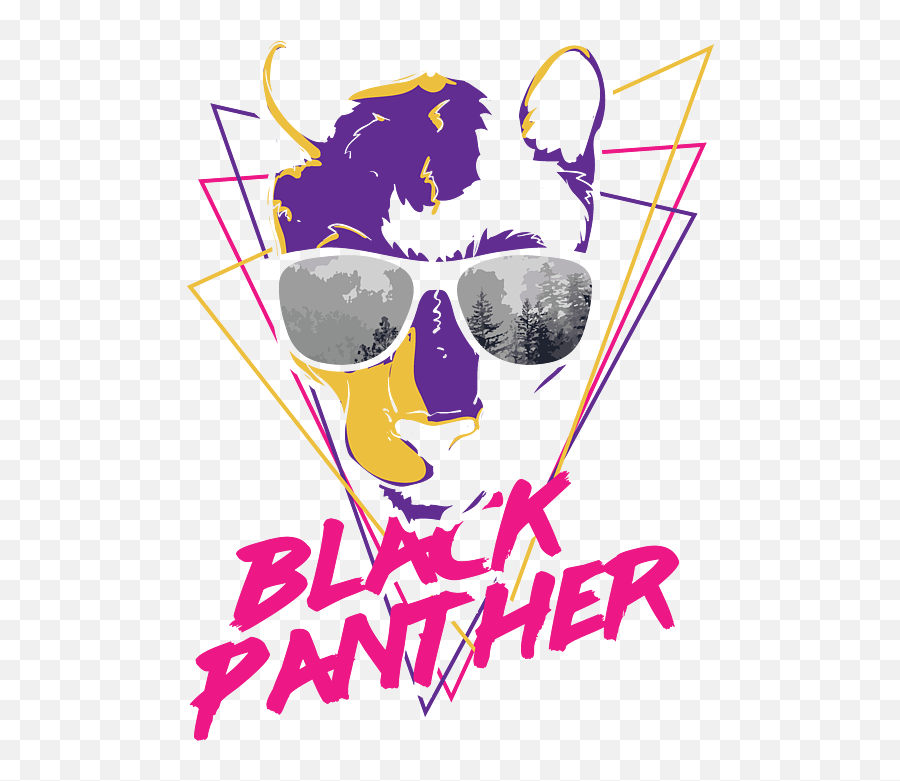 Retro Black Panther In Cool Sunglasses T - Shirt For Sale By Emoji,Pixel Sunglasses Transparent