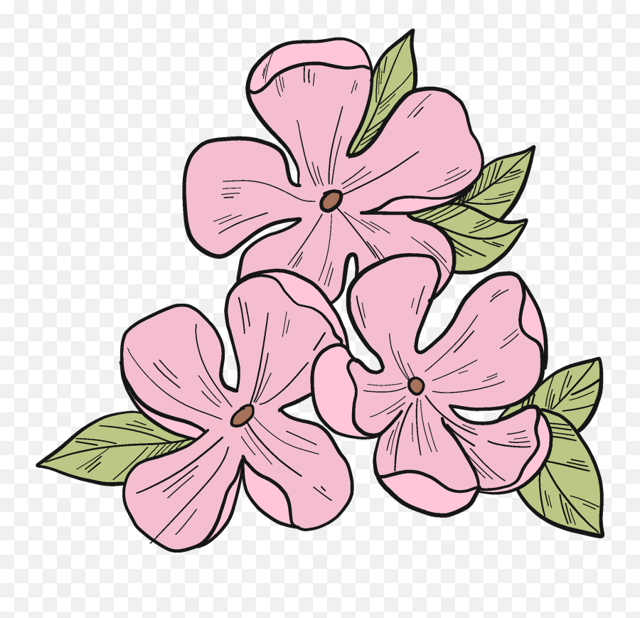 Pink Flowers Clipart - Floral Emoji,Pink Flower Clipart