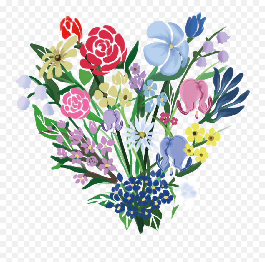 Flower Heart - Floral Emoji,Wildflower Clipart