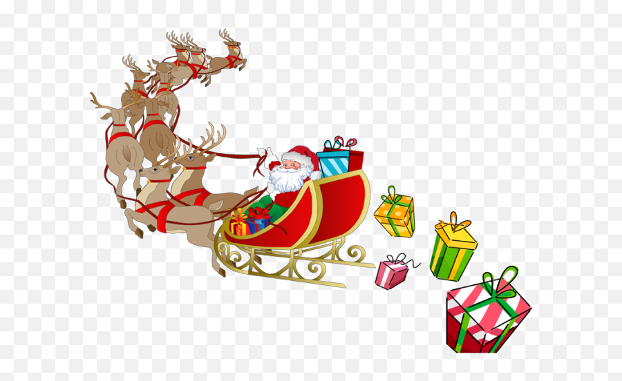 Santa Sleigh Png Free Download - Clipart Christmas Santa Sleigh Emoji,Santa Sleigh Png