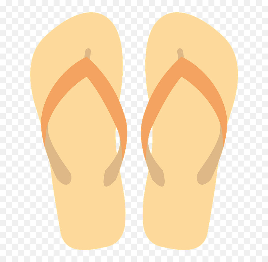 Flip - Flops Tan Soles Orange Straps Clipart Free Download For Women Emoji,Flip Flops Clipart