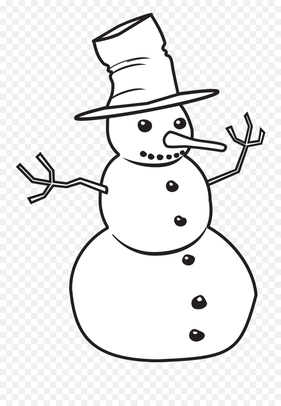 Snowman Clipart Black And White - Snowman Clipart Black And White Emoji,Snowman Clipart