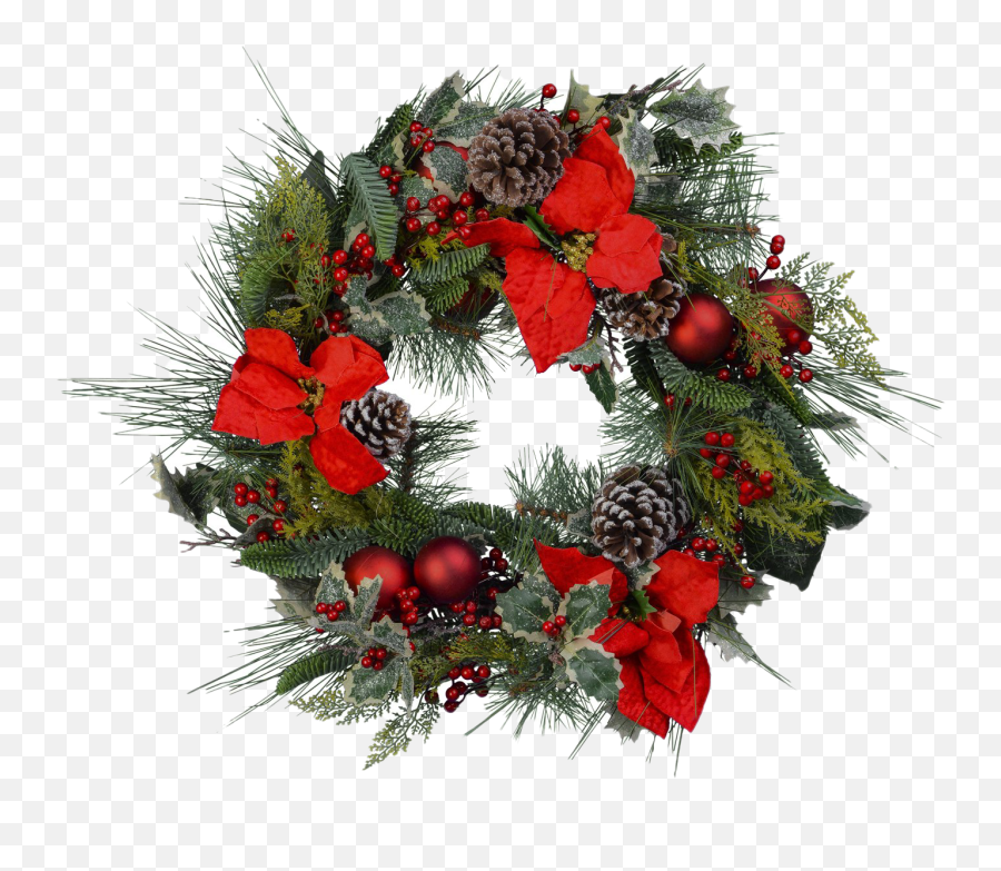 Red Christmas Wreath Png Photos - Christmas Red Wreath Png Emoji,Wreath Png