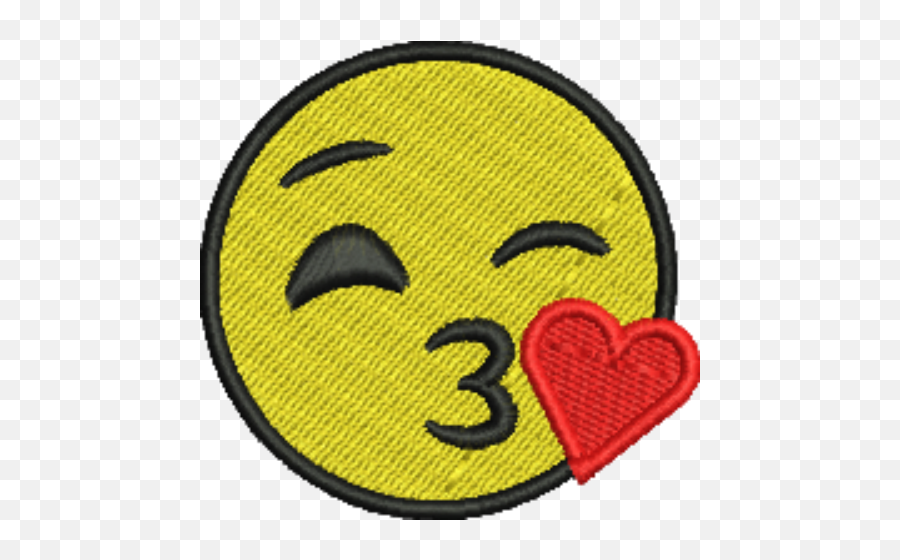 Emoji Kissing Heart Iron - On Patch,Kissing Emoji Png