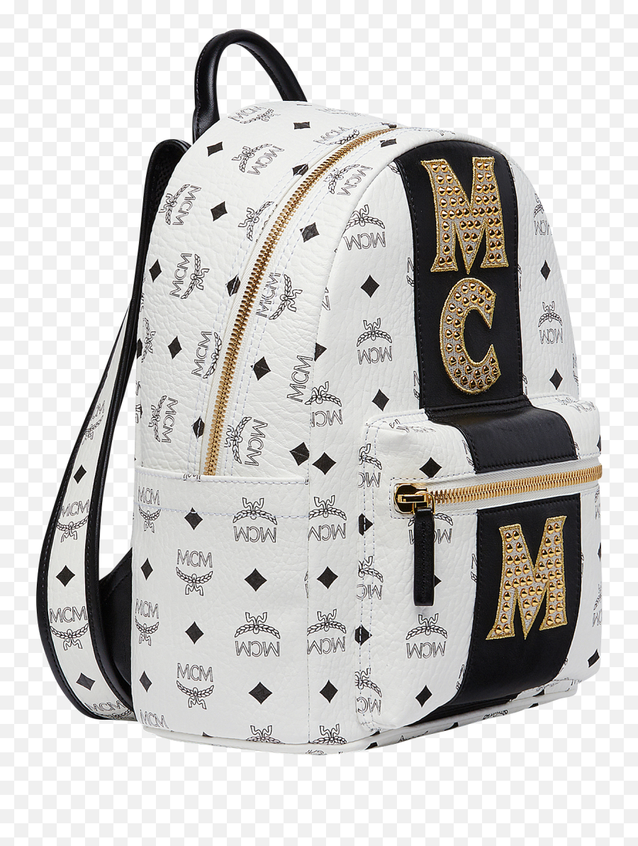 32 Cm 125 Stark Logo Stripe Backpack In Visetos White Emoji,Logo Backpacks
