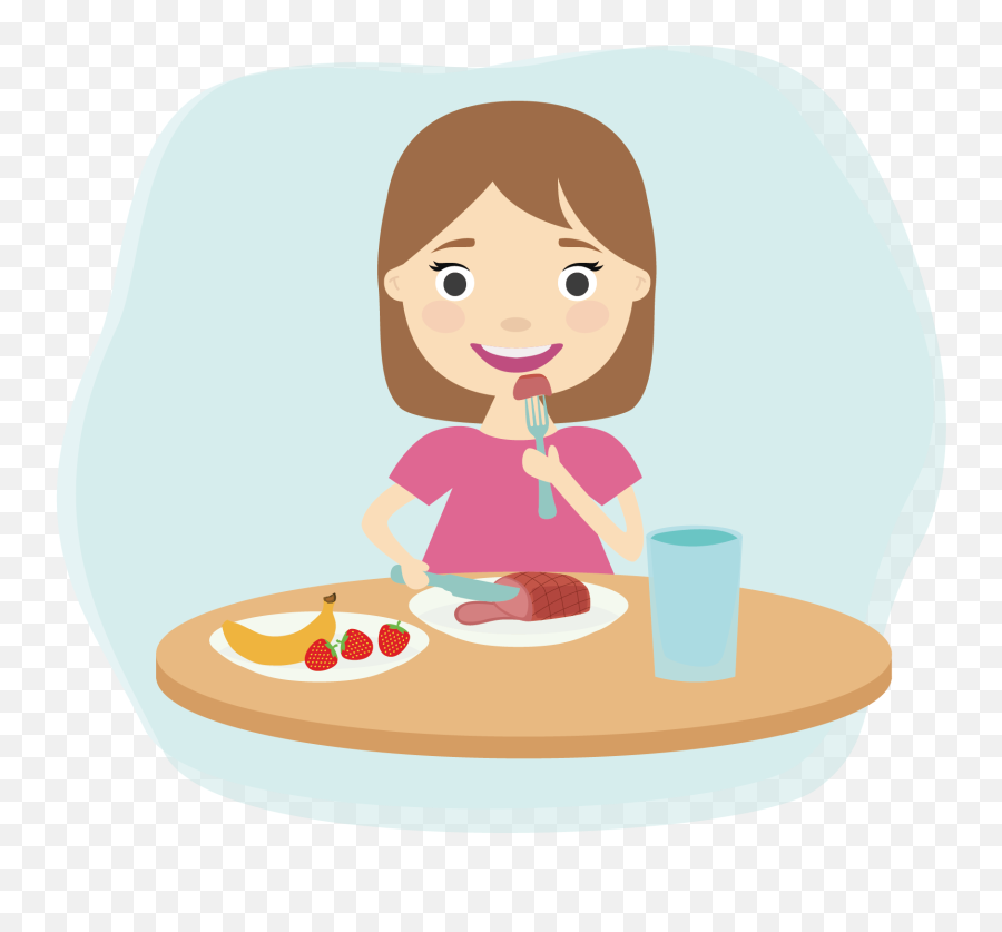 Eating Healthy Foods Clipart Png Image - Girl Cartoon Png Lunch Emoji,Healthy Clipart