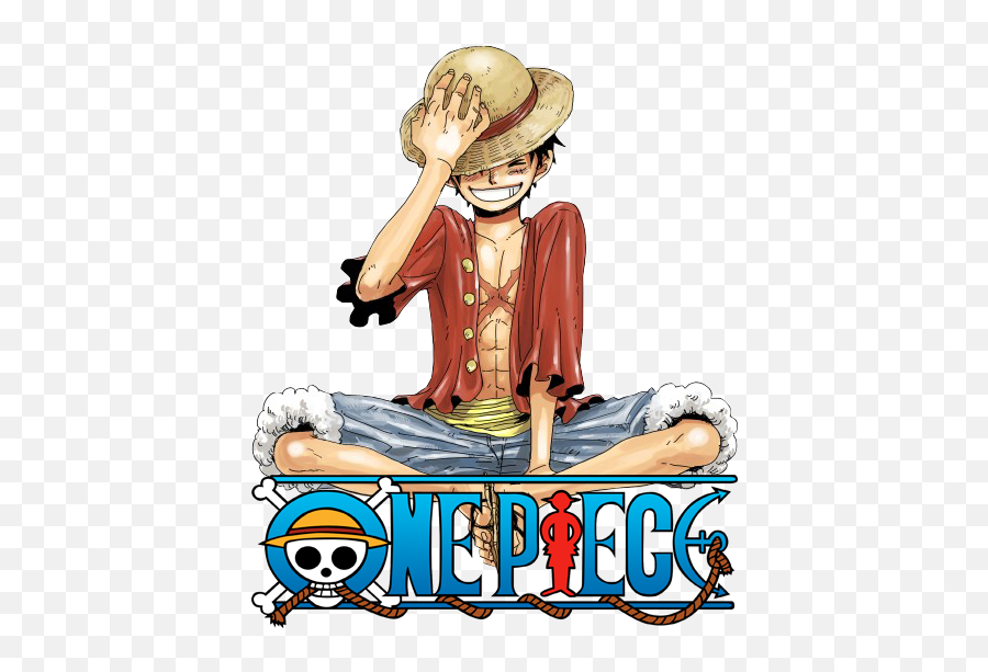 Monkey D - Luffy One Piece Luffy Sitting Clipart Full One Piece Design Luffy Emoji,One Piece Logo
