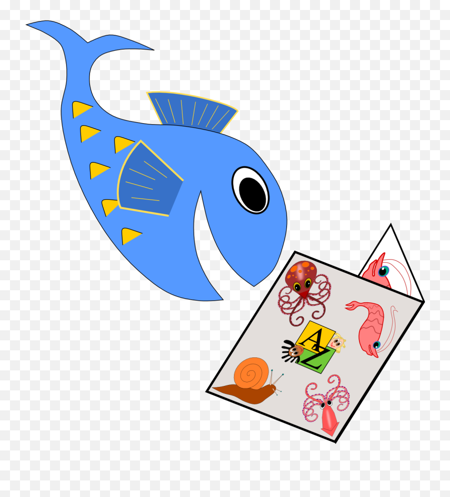 Fish Reading A Book Clipart Clip Art Free Library Aardvark Emoji,Reading Book Clipart