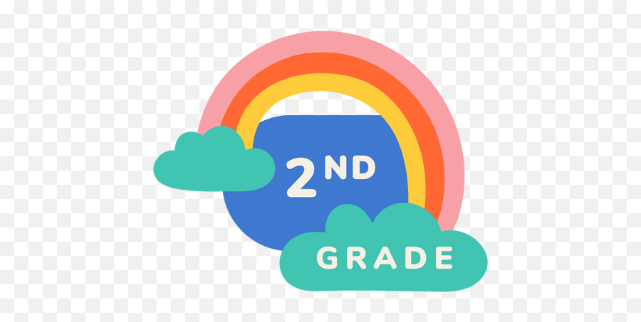 2nd Grade Rainbow Label Ad Grade Label Rainbow - 2nd Grade Transparent Emoji,One Logo