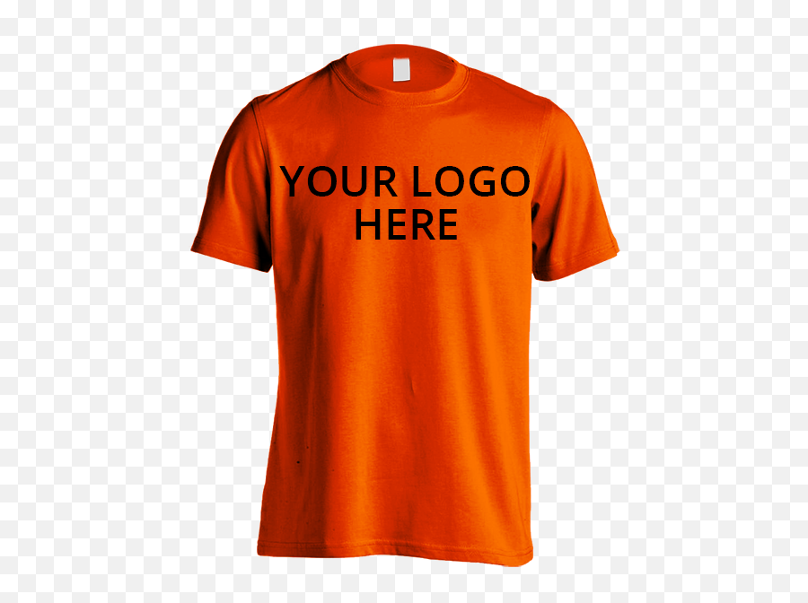 Safety Orange Short Sleeve T - Shirt Printed With Your Company Logo Emoji,T Shirt Printing Logo