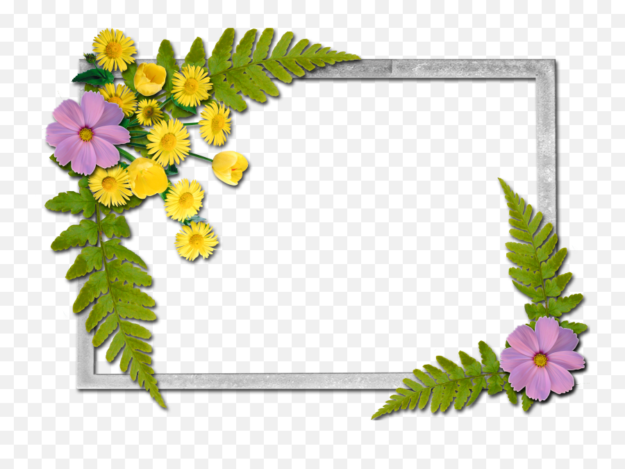 Photo Frame With Flowers - Frame Flowers Emoji,Flowers Clipart