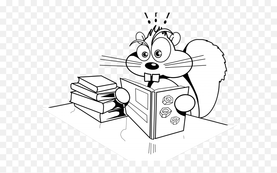 Squirrel Clipart Reading Book - Paroxysm Meaning Can Run But Never Walks Has Emoji,Reading Book Clipart