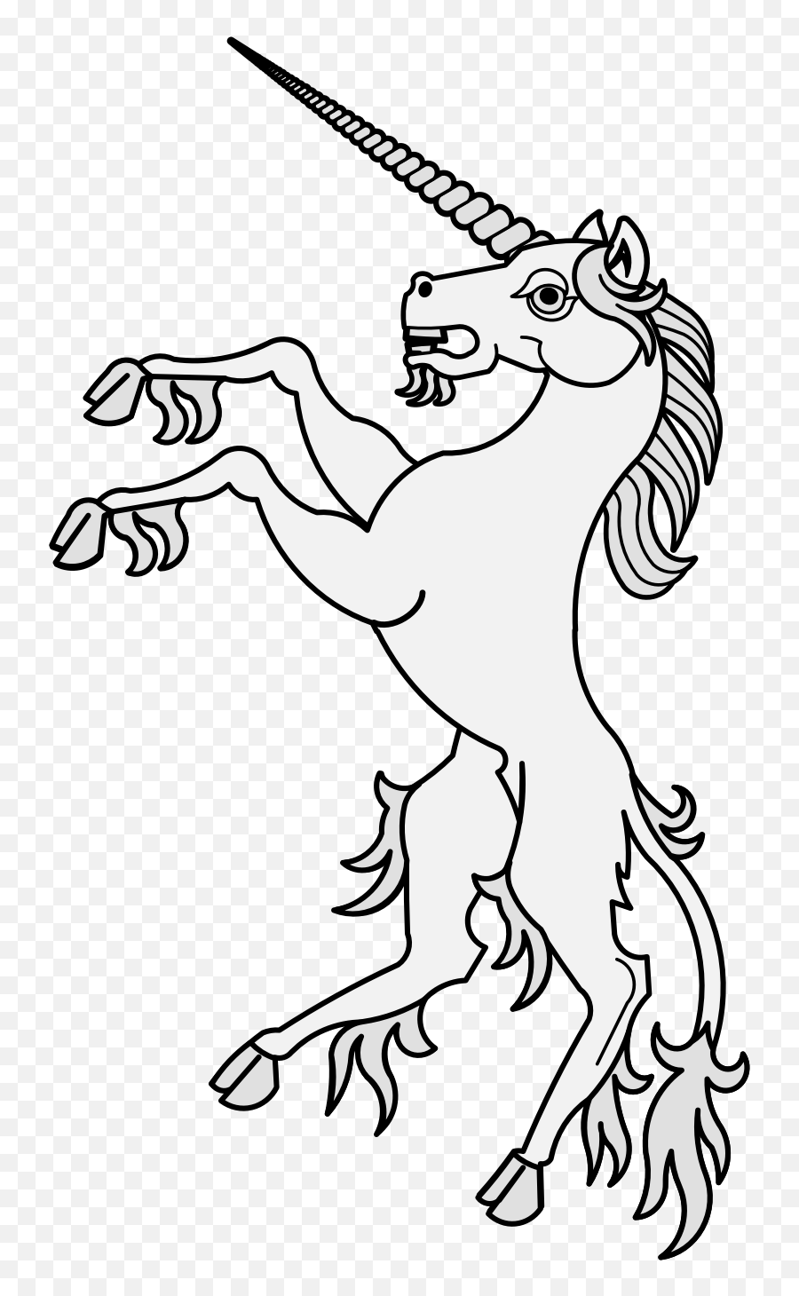 Unicorn - Traceable Heraldic Art Unicorn Emoji,Unicorn Head Png