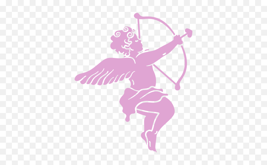 Silhouette Aiming Cupid Character - Transparent Png U0026 Svg Cupid Emoji,Cupid Png