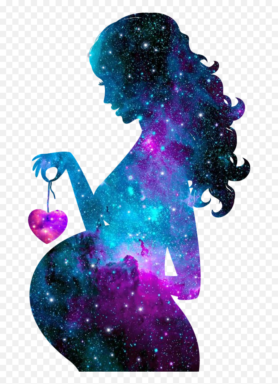 Embarazo Galaxia Pregnant Silueta Silhouette - Pregnant Dibujo Silueta De Embarazada Emoji,Pregnant Clipart