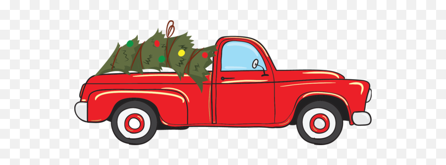 Vintage Red Christmas Truck - Red Truck Clipart Vintage Christmas Truck Emoji,Christmas Truck Clipart