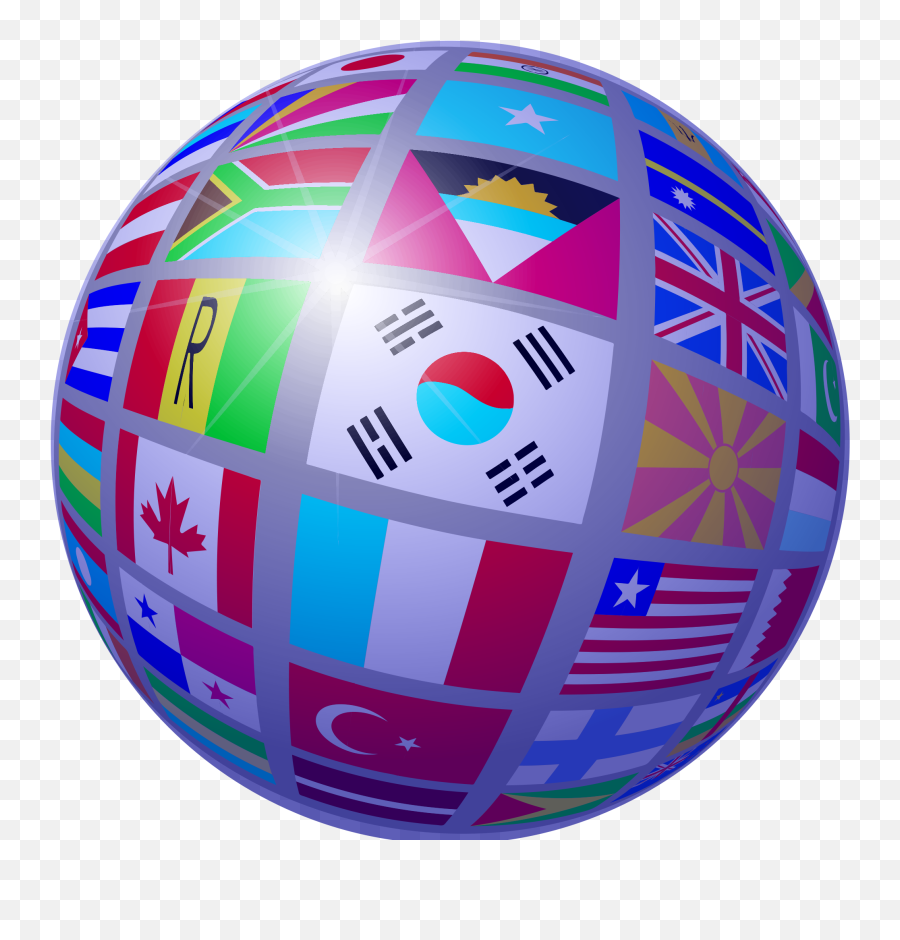 Clipart World Globe Png Download - Globe With Flags Gif Country Clipart Emoji,World Globe Png