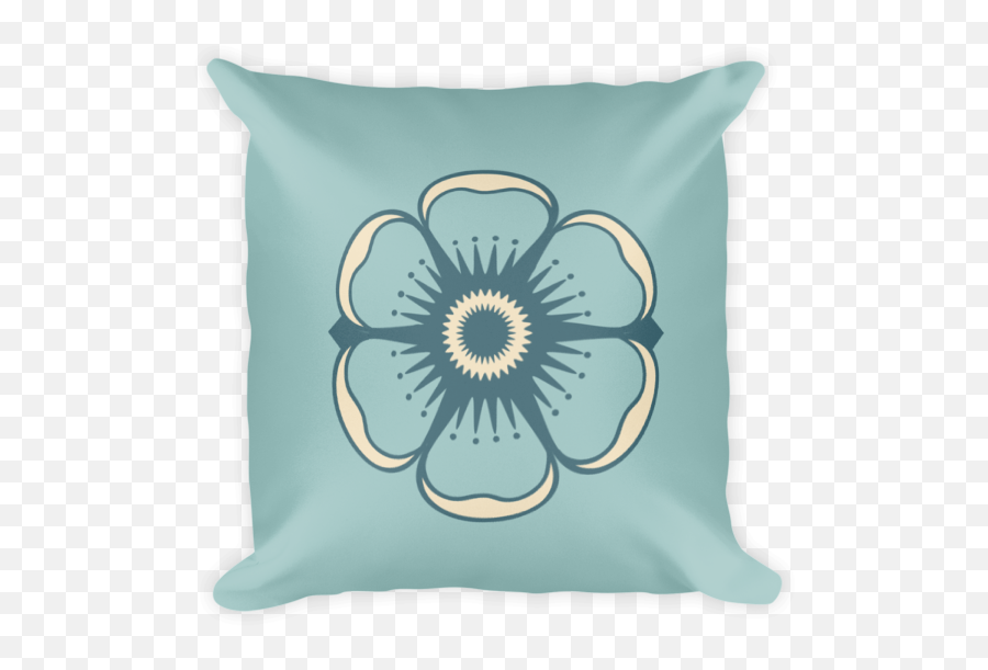 Cute Flower On Light Blue Background Square Pillow What Devotion - Coolest Online Fashion Trends Emoji,Blue Background Png