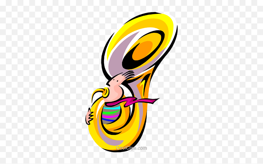 Tuba Royalty Free Vector Clip Art Illustration - Ente0057 Tuba Vector Png Emoji,Tuba Clipart