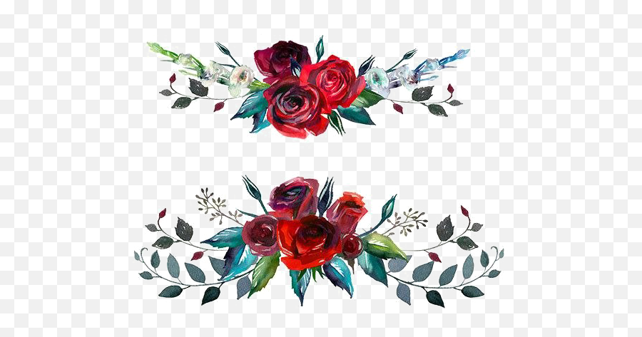 Red Roses Watercolor Png Png Image With - Wedding Red Flowers Clipart Emoji,Red Flower Png