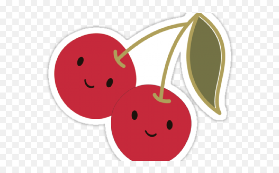 Cherry Clipart Kawaii - Happy Cartoon Cherries Transparent Emoji,Cherry Clipart
