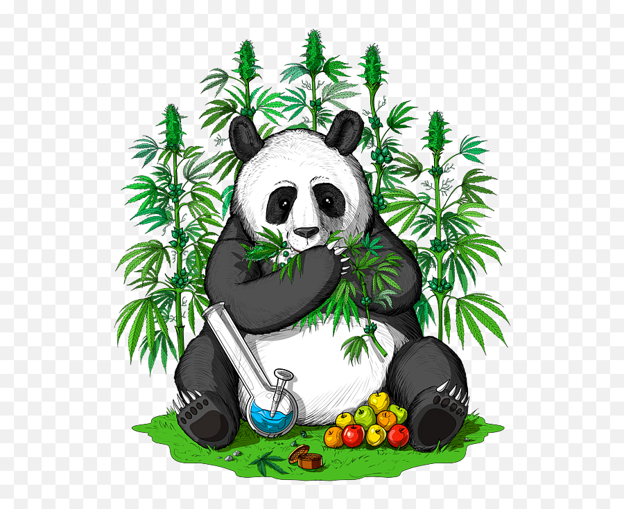 Panda Bear Weed Stoner Portable Battery Charger For Sale By Emoji,Weeds Clipart