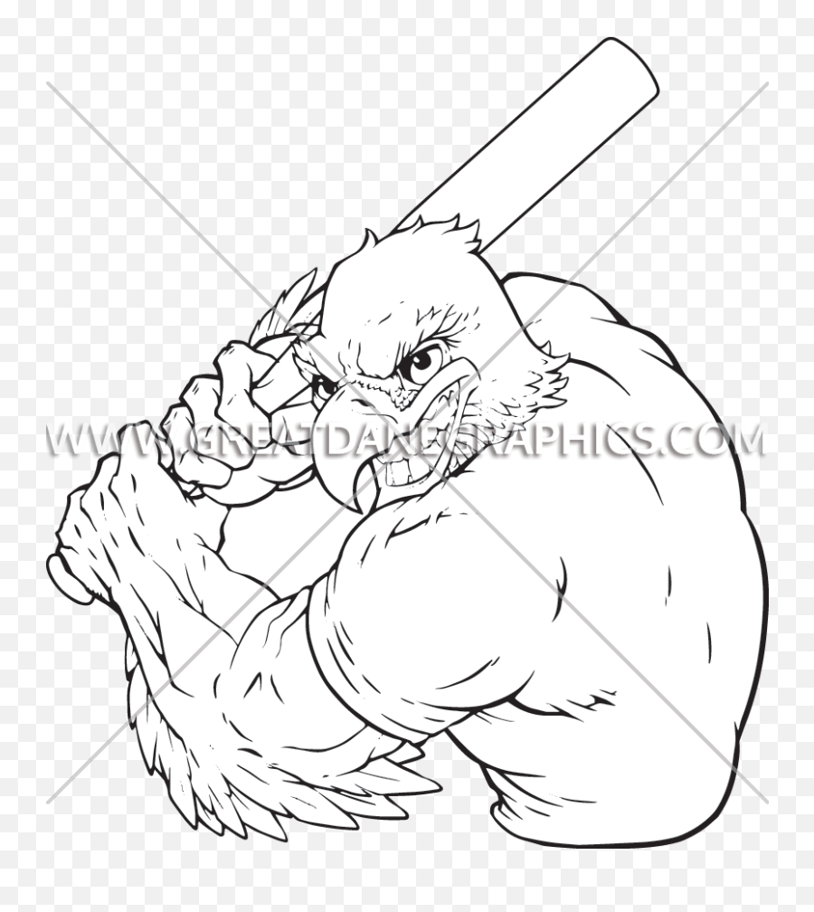 Eagle Baseball Player Production Ready Artwork For T - Shirt Emoji,Baseball Player Clipart Black And White