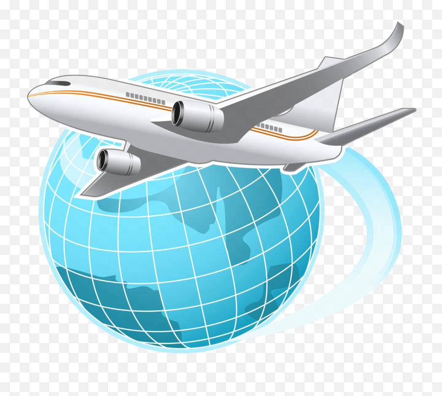Globe With Airplane Png Png Image With - Airplane With Globe Png Emoji,Vacation Clipart
