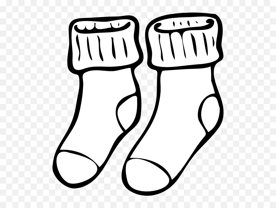 Socks Clip Art Black And White - Socks Black And White Clip Art Emoji,Black And White Clipart