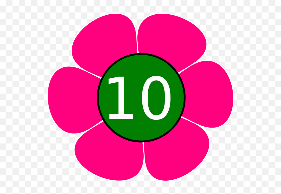 Flower 10 Clip Art At Clker - Hippie Flowers Clip Art Emoji,10 Clipart