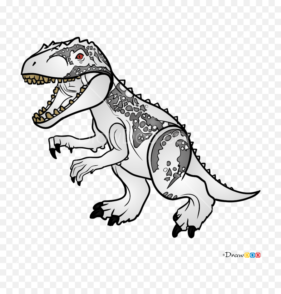 To Draw Indominus Rex Lego Jurassic World Emoji,Jurassic World Logo Black And White