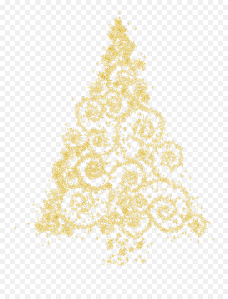 Gold Christmas Tree Png Clip Art - Gold Christmas Tree Decorations Png Emoji,Christmas Tree Png