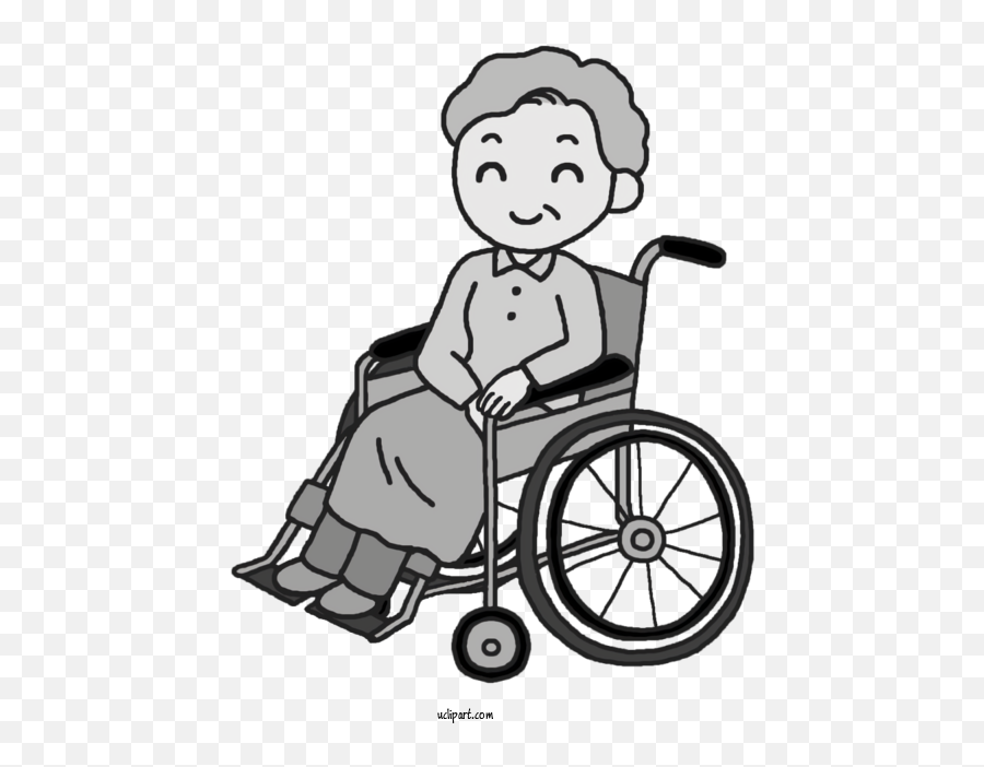 People Wheelchair For Elderly - Elderly Emoji,Wheelchair Clipart Black And White