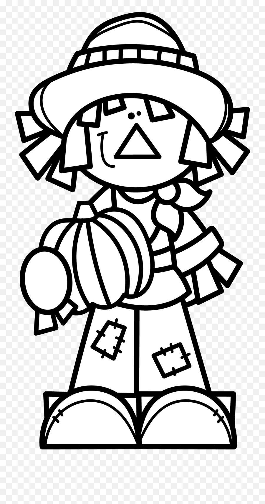 Pin By Lucia On Hojas - Dibujos Para Colorear Scarecrow Emoji,Scarecrow Clipart Black And White