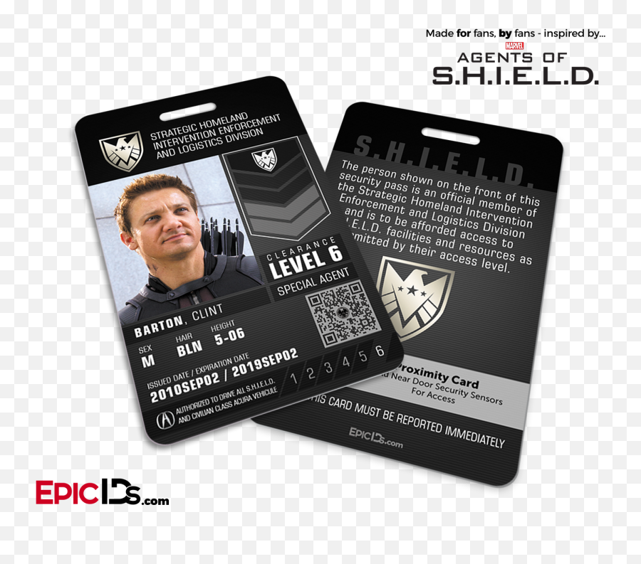 Agents Of Shield Inspired U0027realu0027 Shield Agent Id - Clint Barton Agents Of Shield Name Tag Emoji,Agents Of Shield Logo