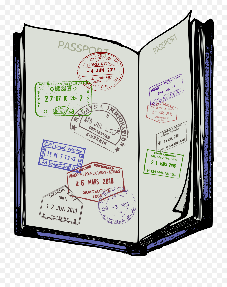 Passport Clipart Stamped Passport - Passport Clipart Transparent Background Emoji,Passport Clipart