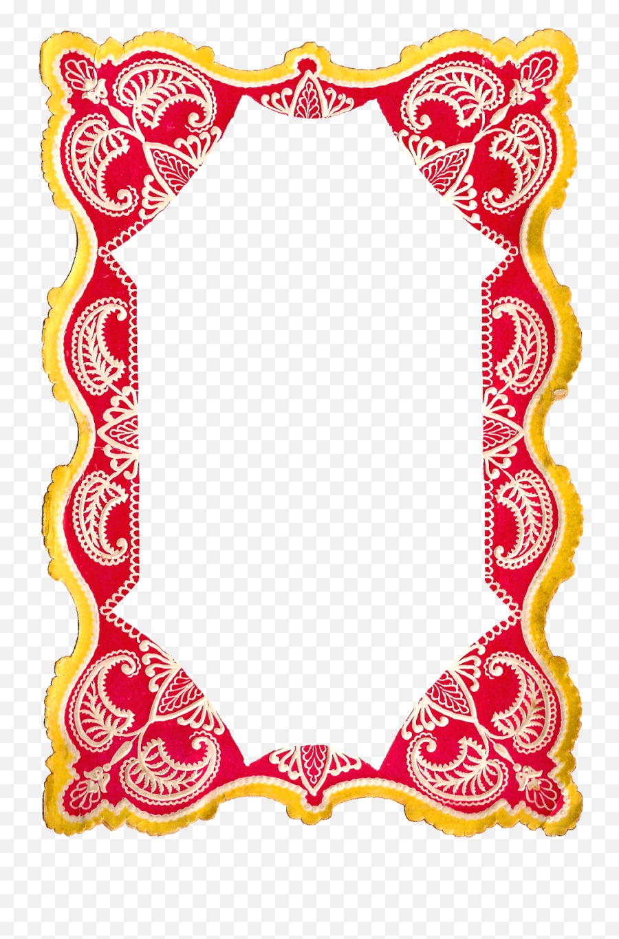Free Digital Frame Clip Art Of Printable Red And Yellow - Clip Art Emoji,Frame Clipart