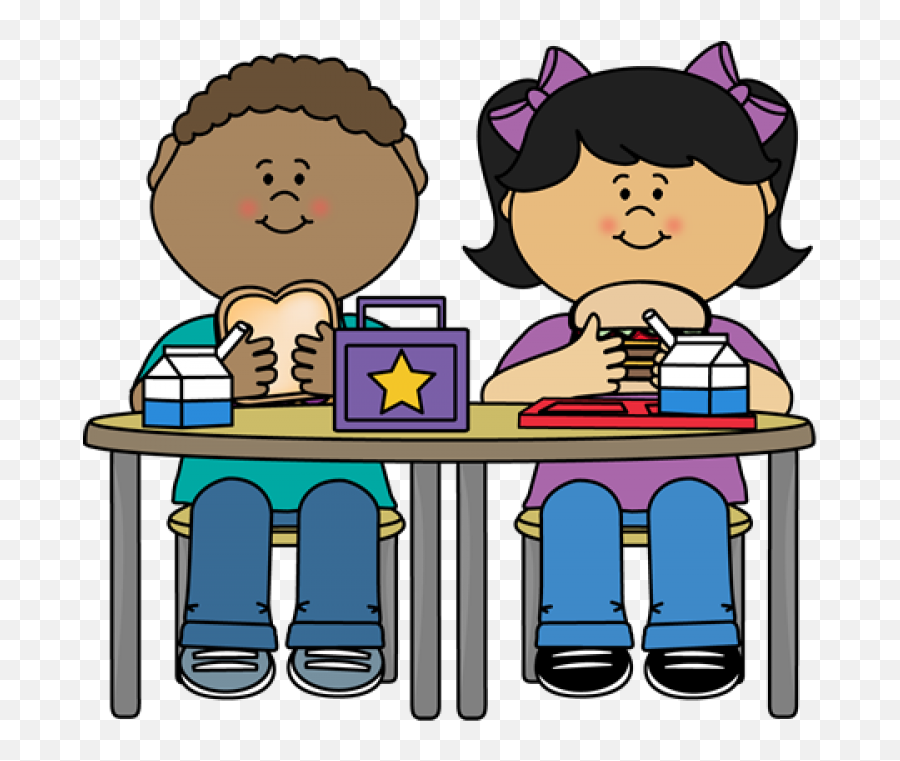Kids Eating Lunch Clip Art - Eating Lunch Clipart Emoji,Lunch Clipart