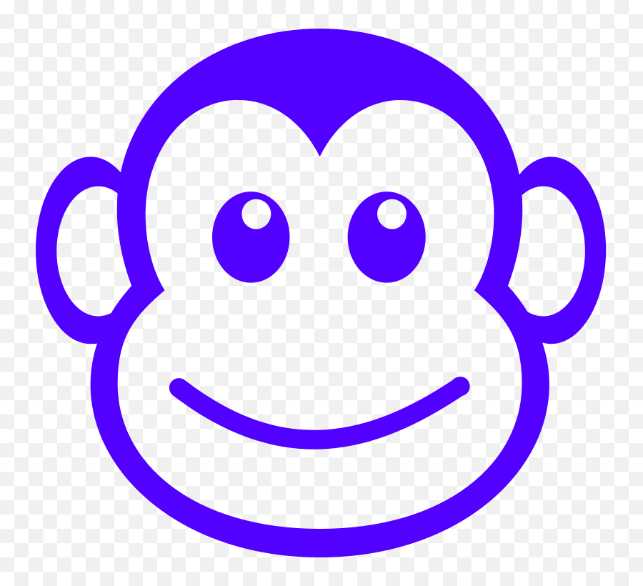 Funny Monkey Face Simple Path Clipart - Monkey Face Outline Emoji,Path Clipart