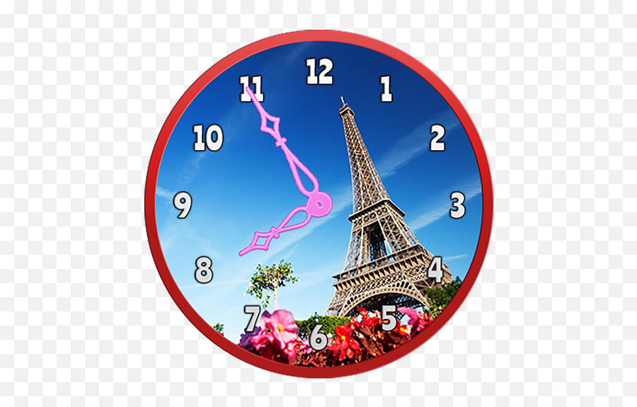 Paris Clock Widget - Eiffel Tower Emoji,Transparent Clock Widget
