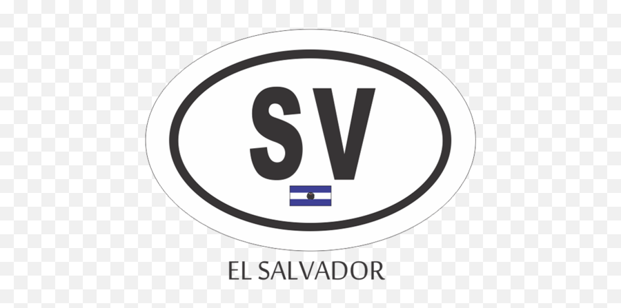 El Salvador Black And White Oval Decal Flags N Gadgets - Dot Emoji,El Salvador Flag Png